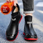 Large Size Fixed Velvet Rain Boots Stylish Water Shoes Men And Women 
