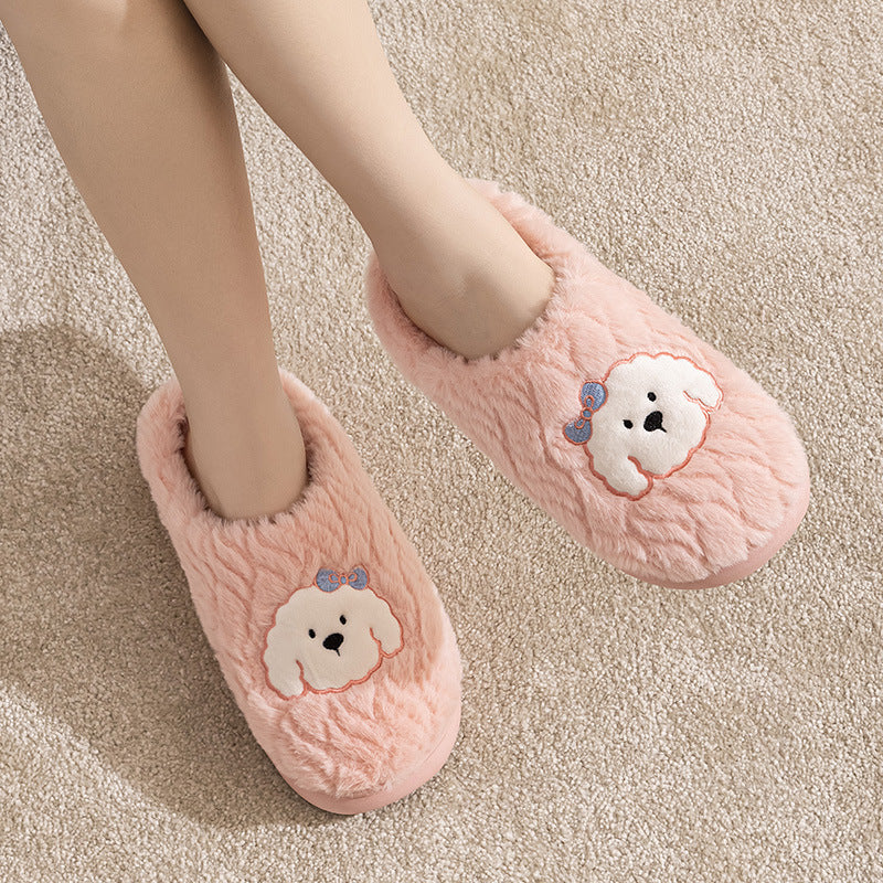 Couple Cotton Slippers Indoor Thickening Warm Plush Cotton Shoes