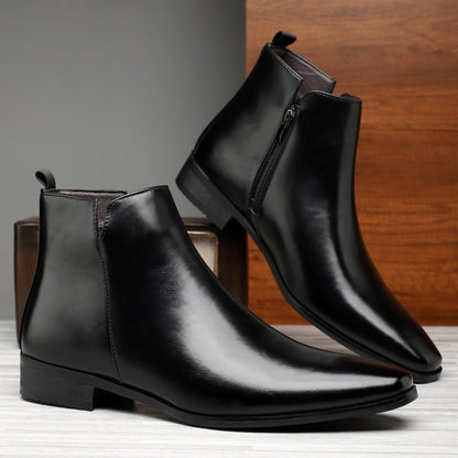 Plus Size High-top Leather Boots Men