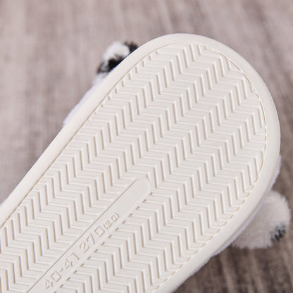 Indoor Platform Warm Cartoon Cow Fluffy Slippers