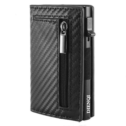 Ancient Carbon Fiber Pattern Men's Leather Multifunctional Holder