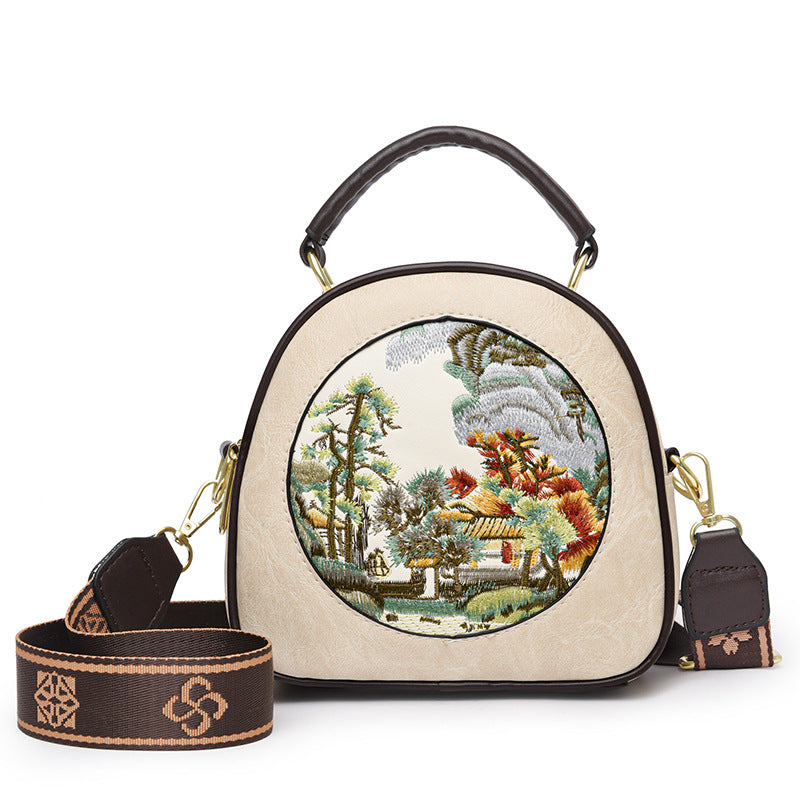 Shoulder Vintage Embroidery Thread Mother Bag