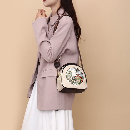 Shoulder Vintage Embroidery Thread Mother Bag