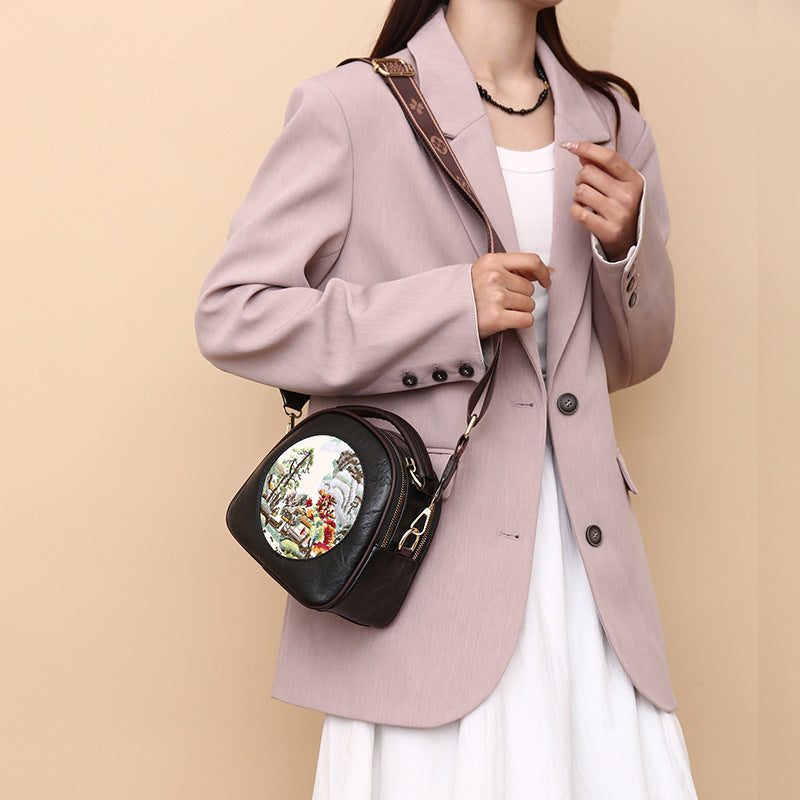 Shoulder Vintage Embroidery Thread Mother Bag