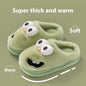Female Warm Indoor Cartoon Big Eye Dog Cotton Slippers