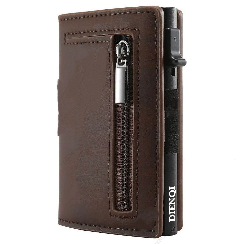 Ancient Carbon Fiber Pattern Men's Leather Multifunctional Holder