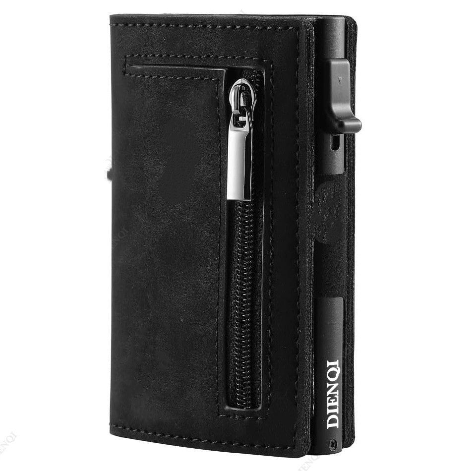 Ancient Carbon Fiber Pattern Men's Leather Multifunctional Holder