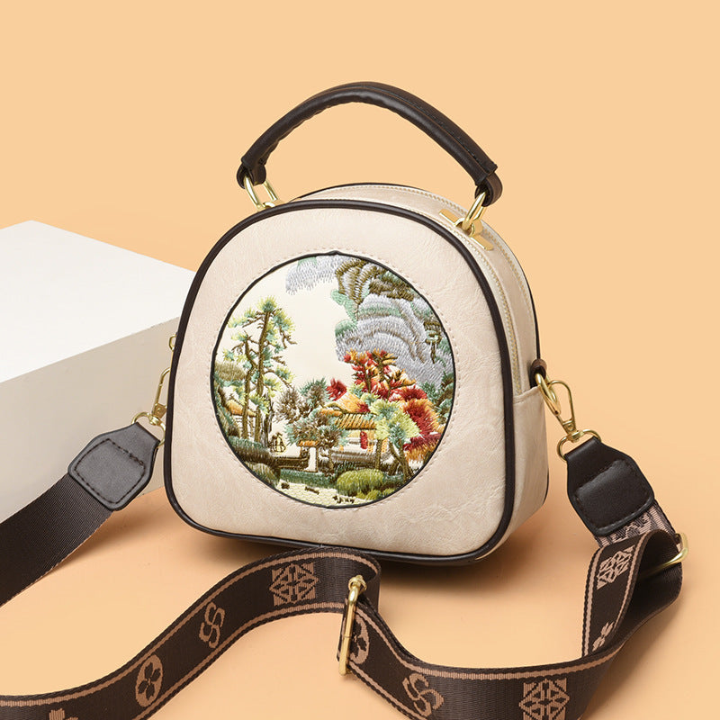 Shoulder Vintage Embroidery Thread Mother Bag