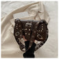 Leopard Print Personalized Design Motorcycle Shoulder warm Women's Bag