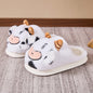 Indoor Platform Warm Cartoon Cow Fluffy Slippers