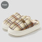 Women's Home Comfortable Warm Striped Toe Cap Cotton Slippers